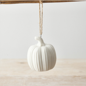 White Hanging Pumpkin Decoration