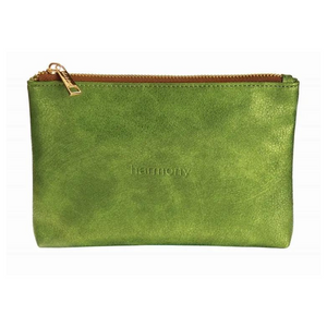 'Harmony' Faux Leather Pouch - Pea & Cocoa