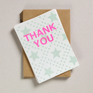 A6 Thank You Cards - Green Star & Spot (Pack of 12)