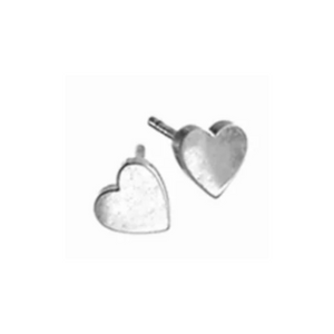 Mini Heart Studs - Stainless Steel, Silver