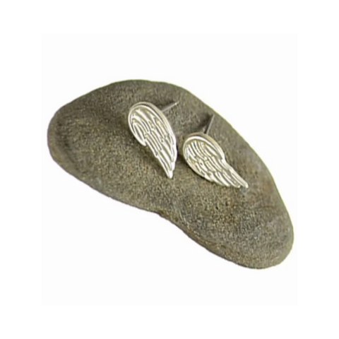 Angel Wing Studs - Silver