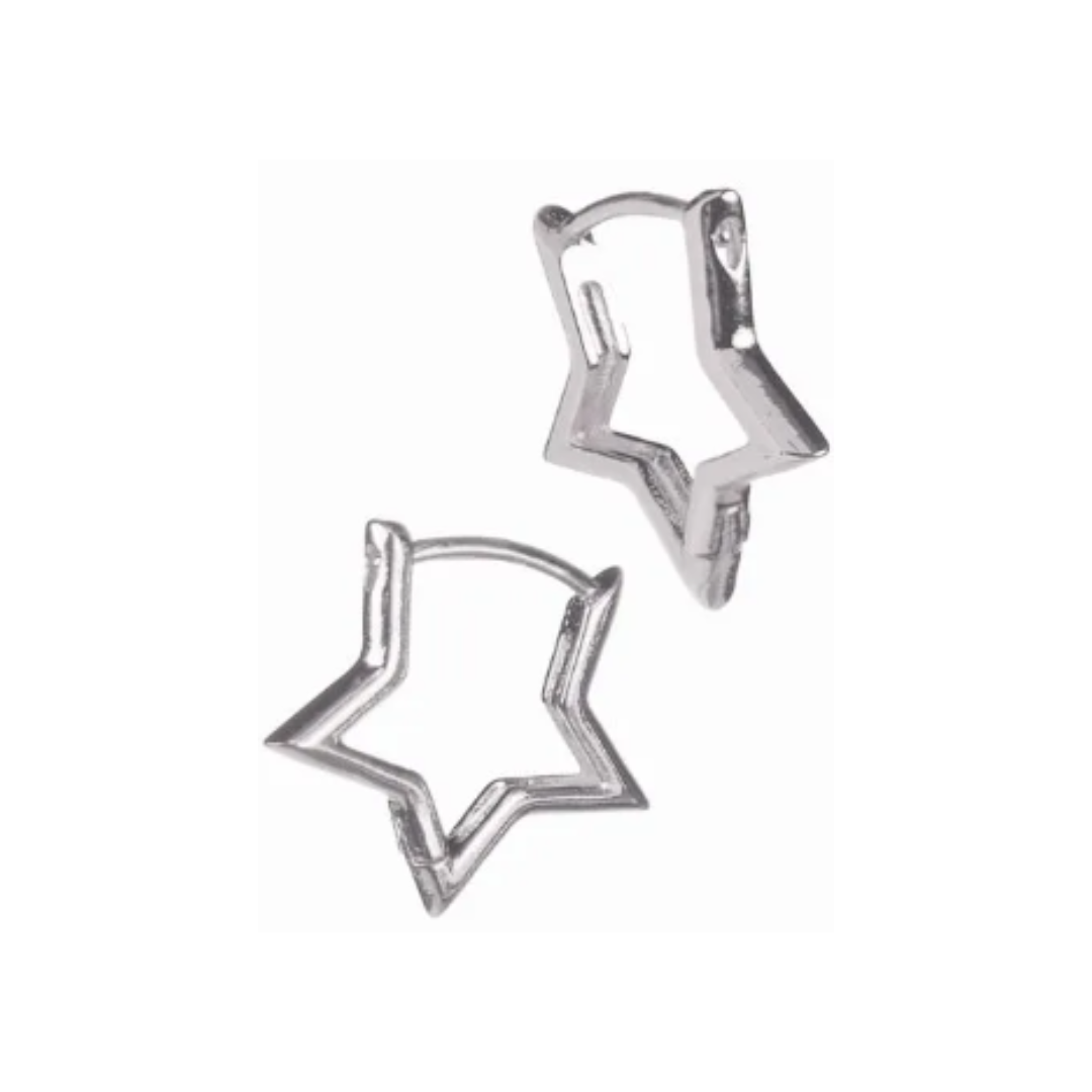 Star Gazing Mini Hoops - Silver