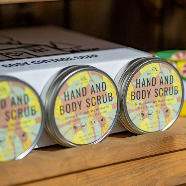 Oatmeal Hand/Body Scrub with Peppermint & Lemon Essential
