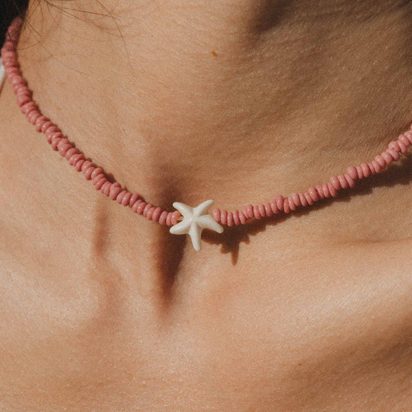 Tidepool Star Necklace, Beaded Necklace
