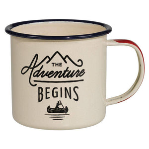 Gentlemen's Hardware Enamel Mug - Adventure Begins Cream