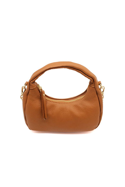 Chic Genuine Italian Leather Crossbody Bag with Elegant Chai