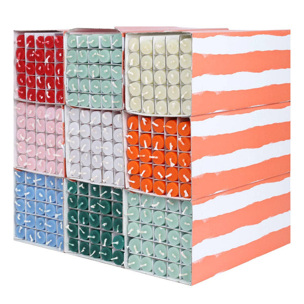 Green Stripe Dinner Candles | 25 Candles | POS Unit |