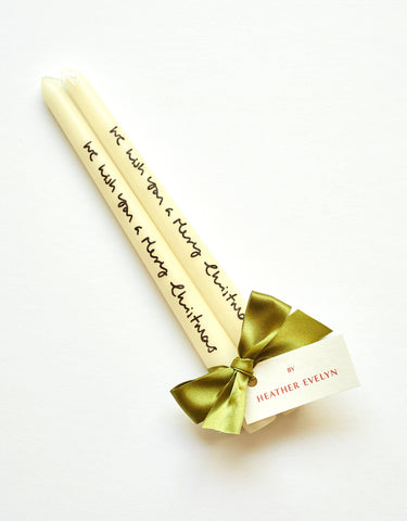 Pair of Candles - We wish you a merry christmas