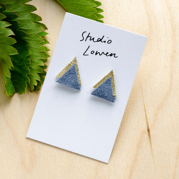 Triangle Leather Earrings