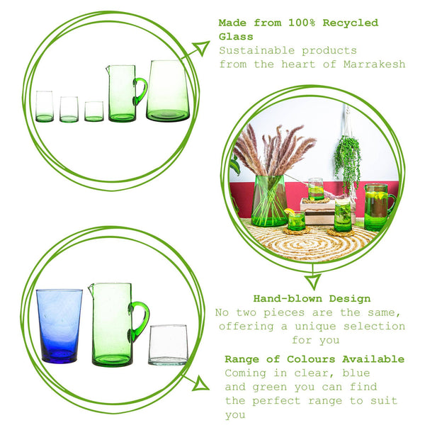 Nicola Spring Merzouga Recycled Tumbler Glass 260ml Green