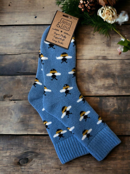 Bees Super Cosy Cuff Socks