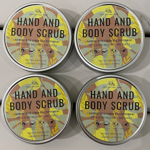 Oatmeal Hand/Body Scrub with Peppermint & Lemon Essential