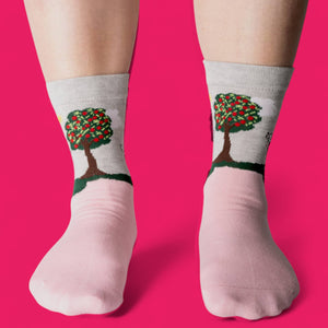 Happy Hooves: Pink Countryside Ladies Bamboo Socks BW111