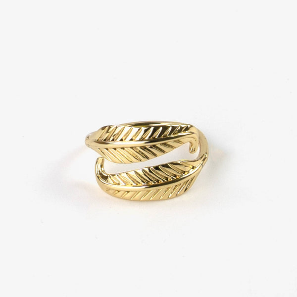 Bocca Feather Ring, Adjustable Silver Statement Ring