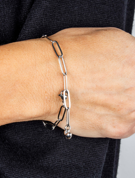 Samara Adjustable Waterproof Paperlink Bracelet - Silver/Stainless Steel