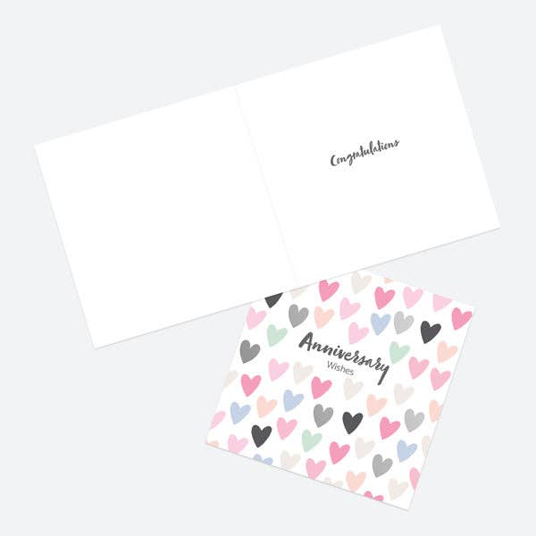 Luxury Foil Anniversary Card - Confetti Hearts