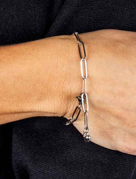 Samara Adjustable Waterproof Paperlink Bracelet - Silver/Stainless Steel