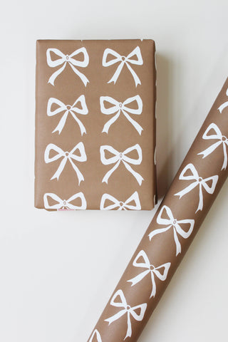 Bow Gift Wrap Brown