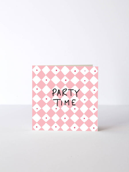 Mini Diamond Party Time Card Pink
