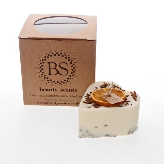 Small Heart Scented Soy Wax Candle With Shredded Cinnamon