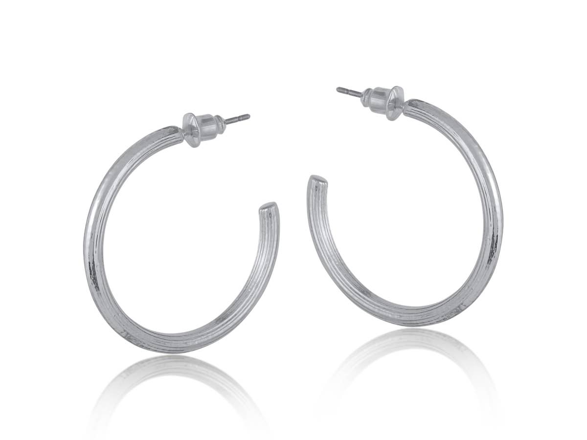 Anthonia Halo Medium Plated Hoop Earrings