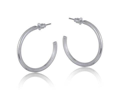 Anthonia Halo Medium Plated Hoop Earrings