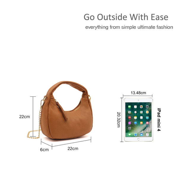 Chic Genuine Italian Leather Crossbody Bag with Elegant Chai
