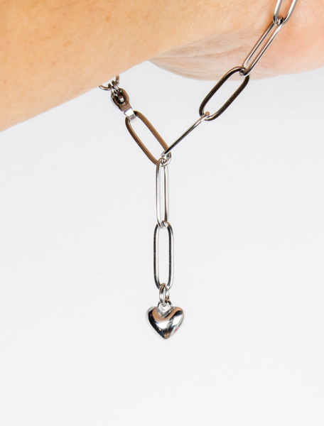 Samara Adjustable Waterproof Paperlink Bracelet - Silver/Stainless Steel