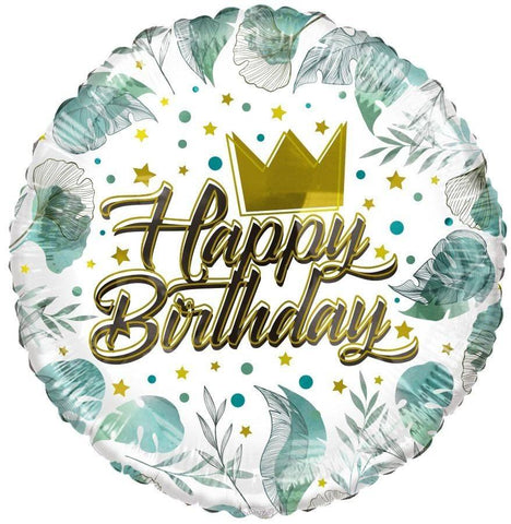 "Happy Birthday" Crown Helium Balloon