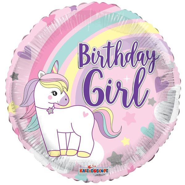 "Birthday Girl" Unicorn Helium Balloon