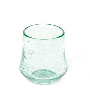 Hand Blown Bubble Glass Tumbler - Blue