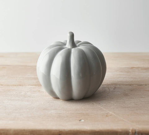Grey Ceramic Pumpkin, 10cm