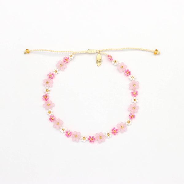 Mohala Flower Beaded Anklet, Colourful Daisy Ankle Bracelet