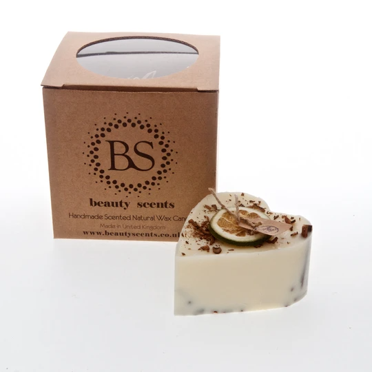 Small Heart Scented Soy Wax Candle With Shredded Cinnamon