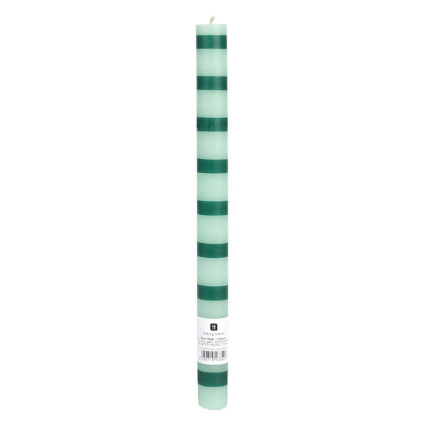 Green Stripe Dinner Candles | 25 Candles | POS Unit |