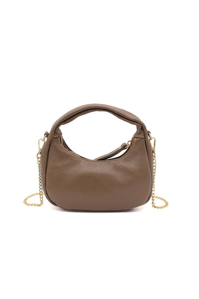 Chic Genuine Italian Leather Crossbody Bag with Elegant Chai