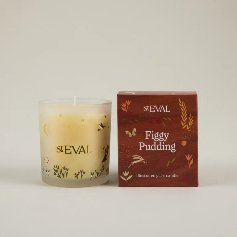 Figgy pudding wonderland glass candle