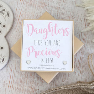 “Daughters Like You” Sterling Silver Quote Earring