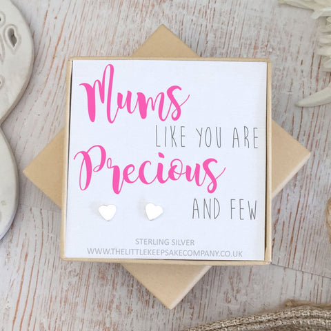 “Precious Mum” Sterling Silver Quote Earring