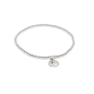 Nara Heart Disc Bracelet - Silver