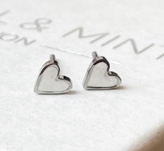 Pearlescent Heart Studs