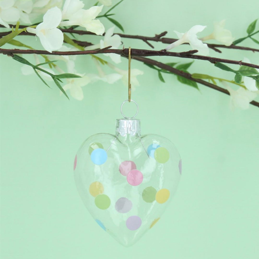 Pastel Polka Dot Heart Decoration