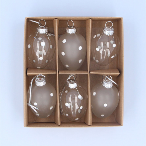 Frosted Glass Polka Dot Egg Decorations