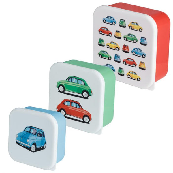 Retro Fiat 500 Lunch Box Snack Pots (Set of Three)