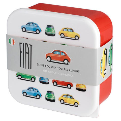 Retro Fiat 500 Lunch Box Snack Pots (Set of Three)