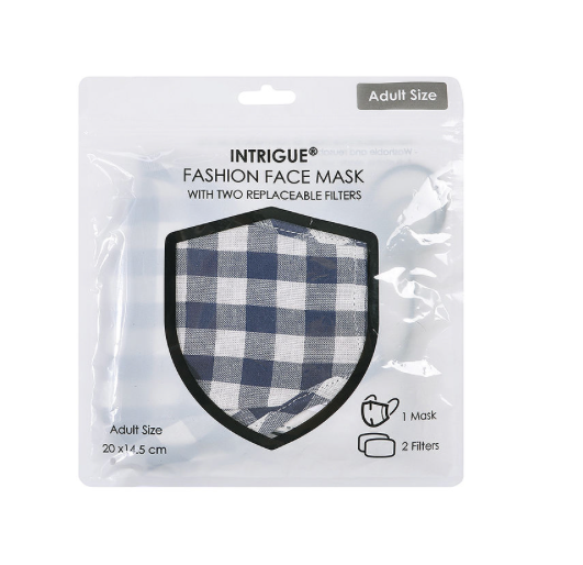 Check Stripe Face Mask with Filter