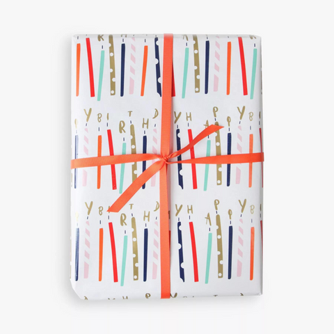 Colourful Candles "Happy Birthday" Wrapping Paper