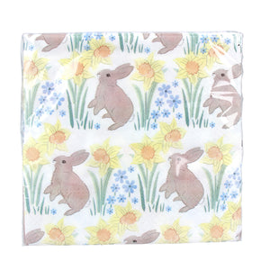 Bunny and daffodil themed napkins