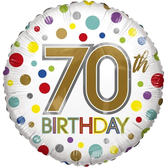 70th Birthday Helium Balloon