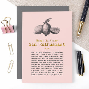 Gin Enthusiast Card
